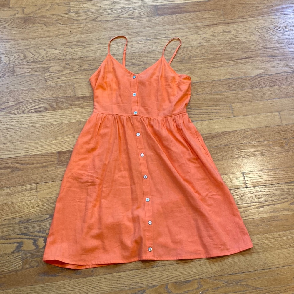 Orange Linen Dress
